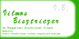 vilmos bisztriczer business card